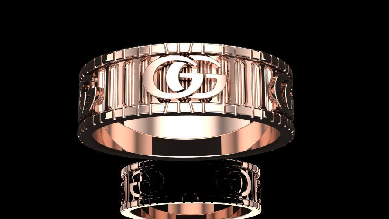 GUCCI RING 3D print model_3