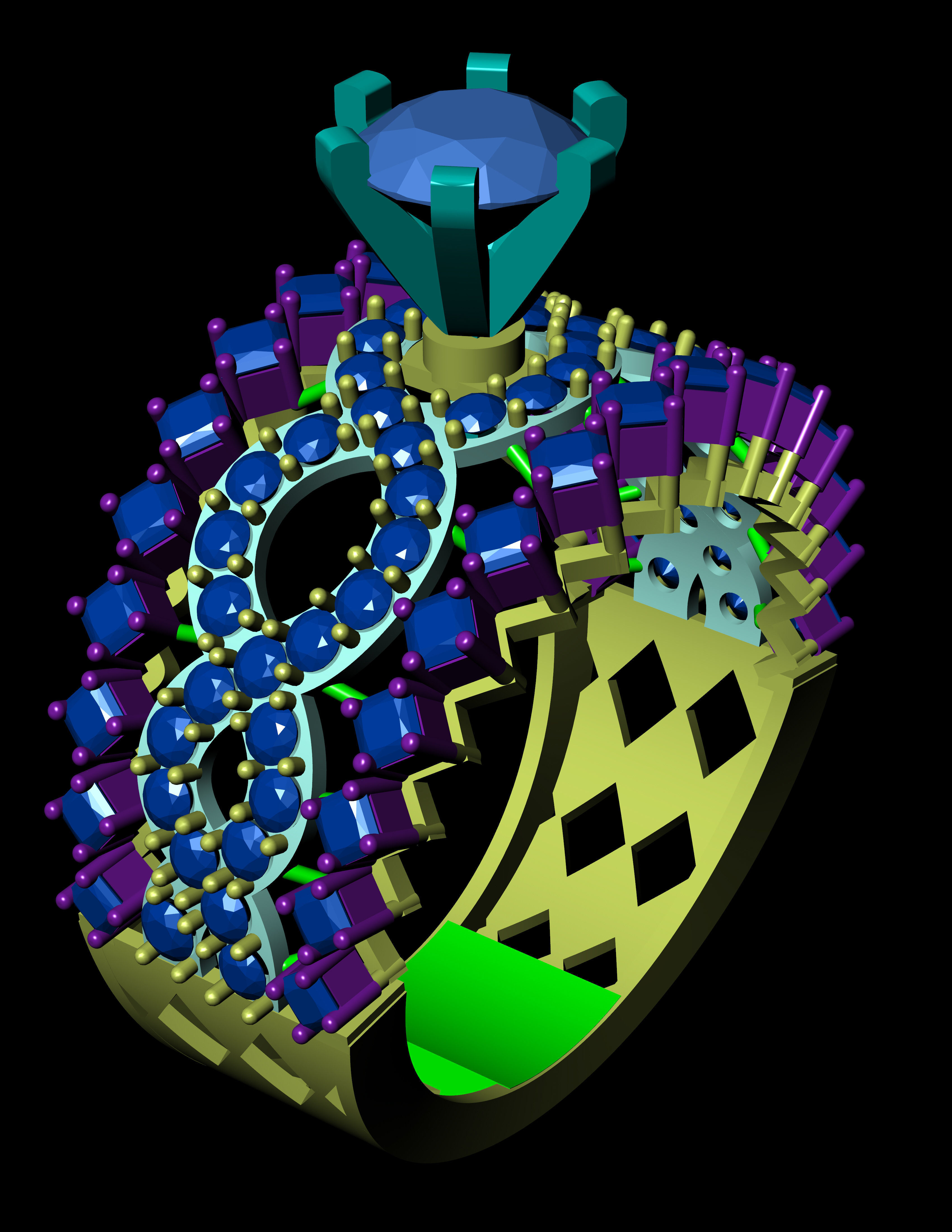 Diamond Solitaire Ring Jewellery for Women 3D print model 3D print model_6