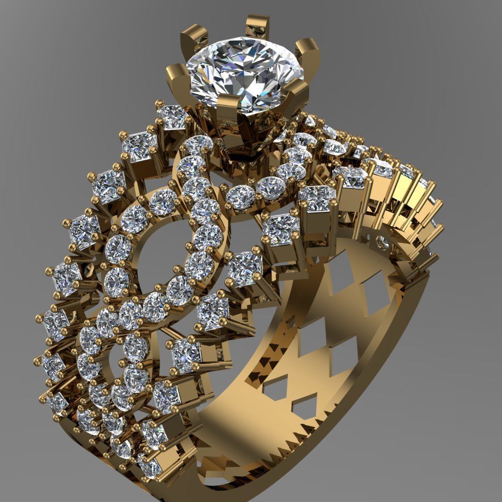 Diamond Solitaire Ring Jewellery for Women 3D print model 3D print model_1