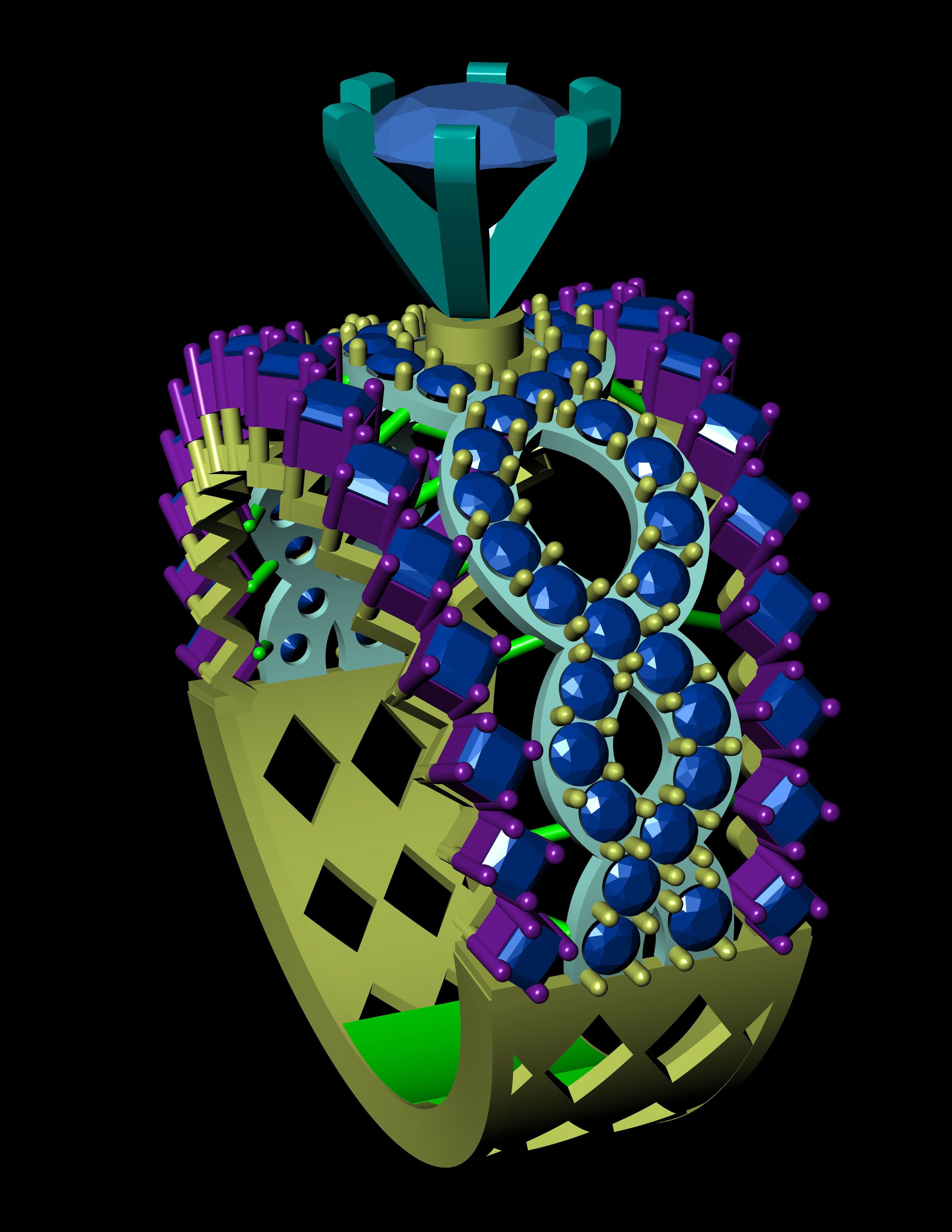 Diamond Solitaire Ring Jewellery for Women 3D print model 3D print model_5