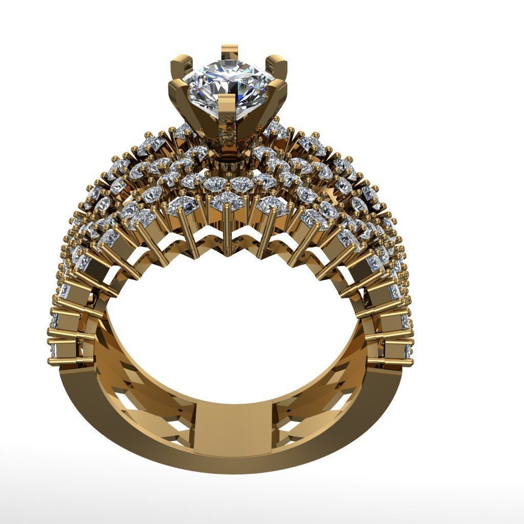 Diamond Solitaire Ring Jewellery for Women 3D print model 3D print model_2