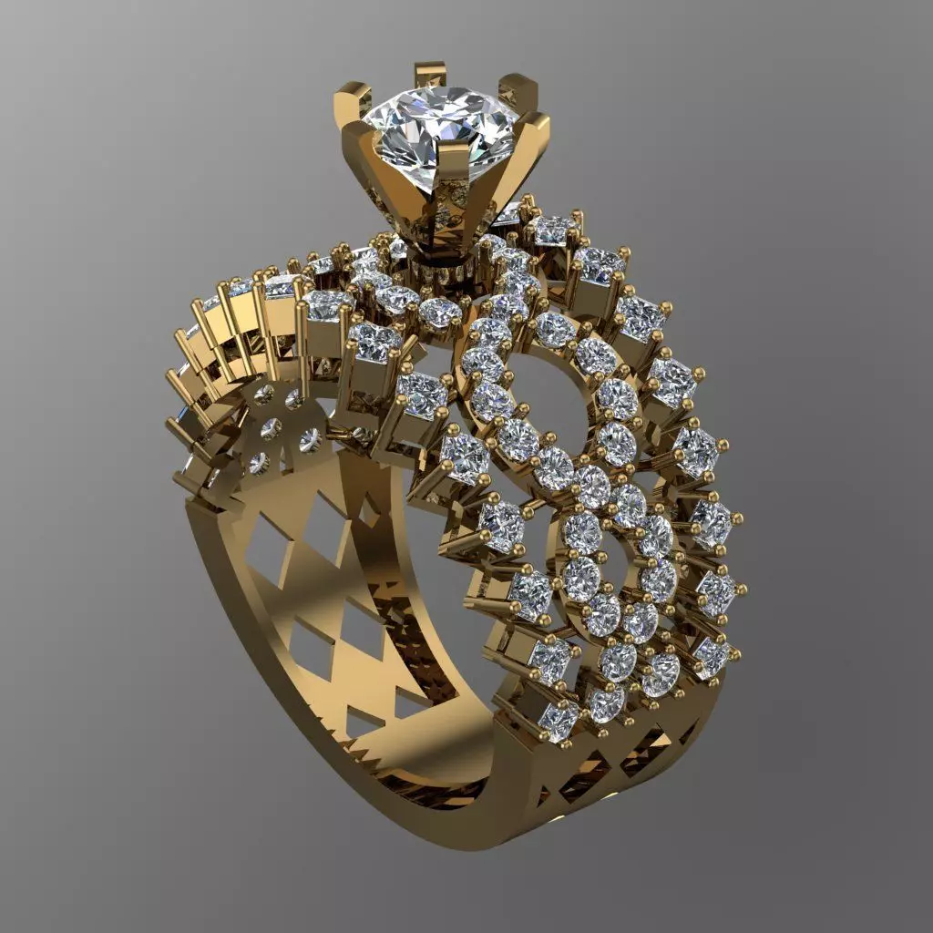 Diamond Solitaire Ring Jewellery for Women 3D print model 3D print model_0