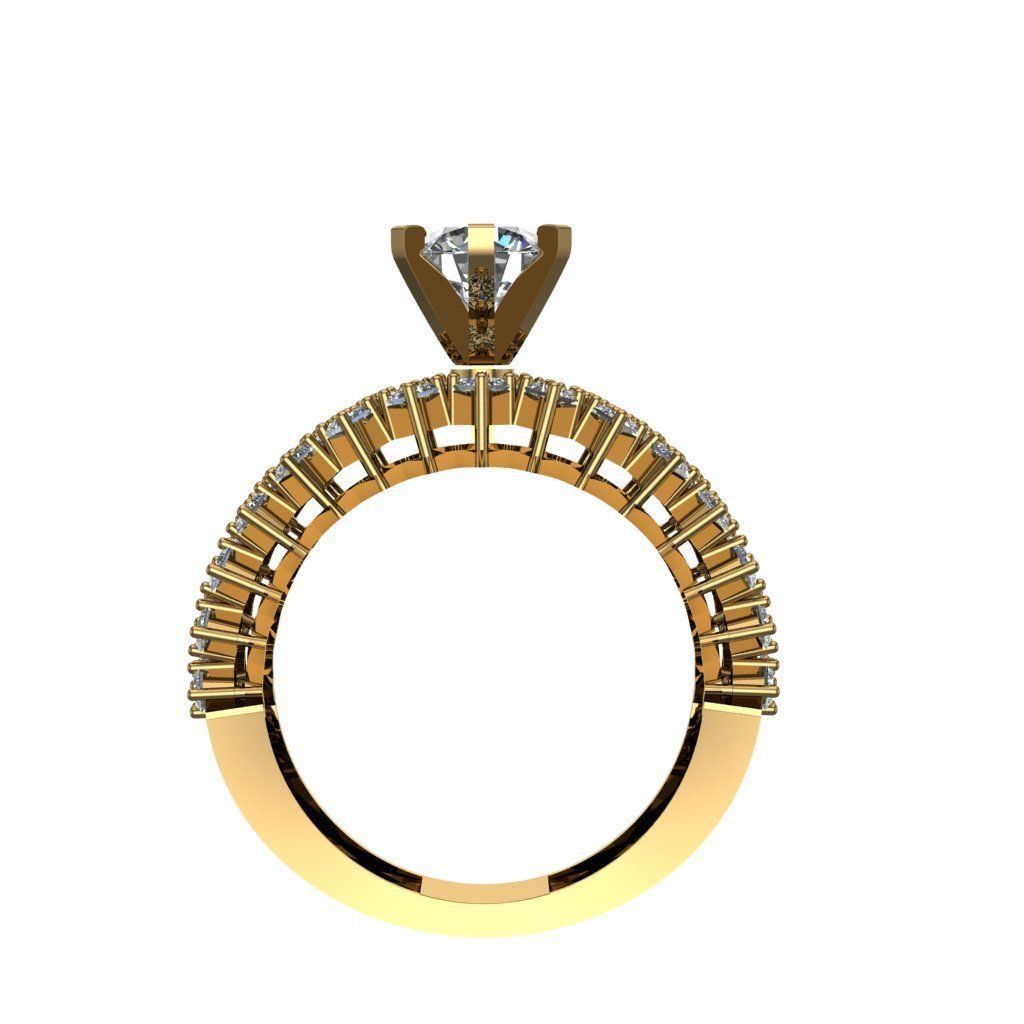 Diamond Solitaire Ring Jewellery for Women 3D print model 3D print model_3