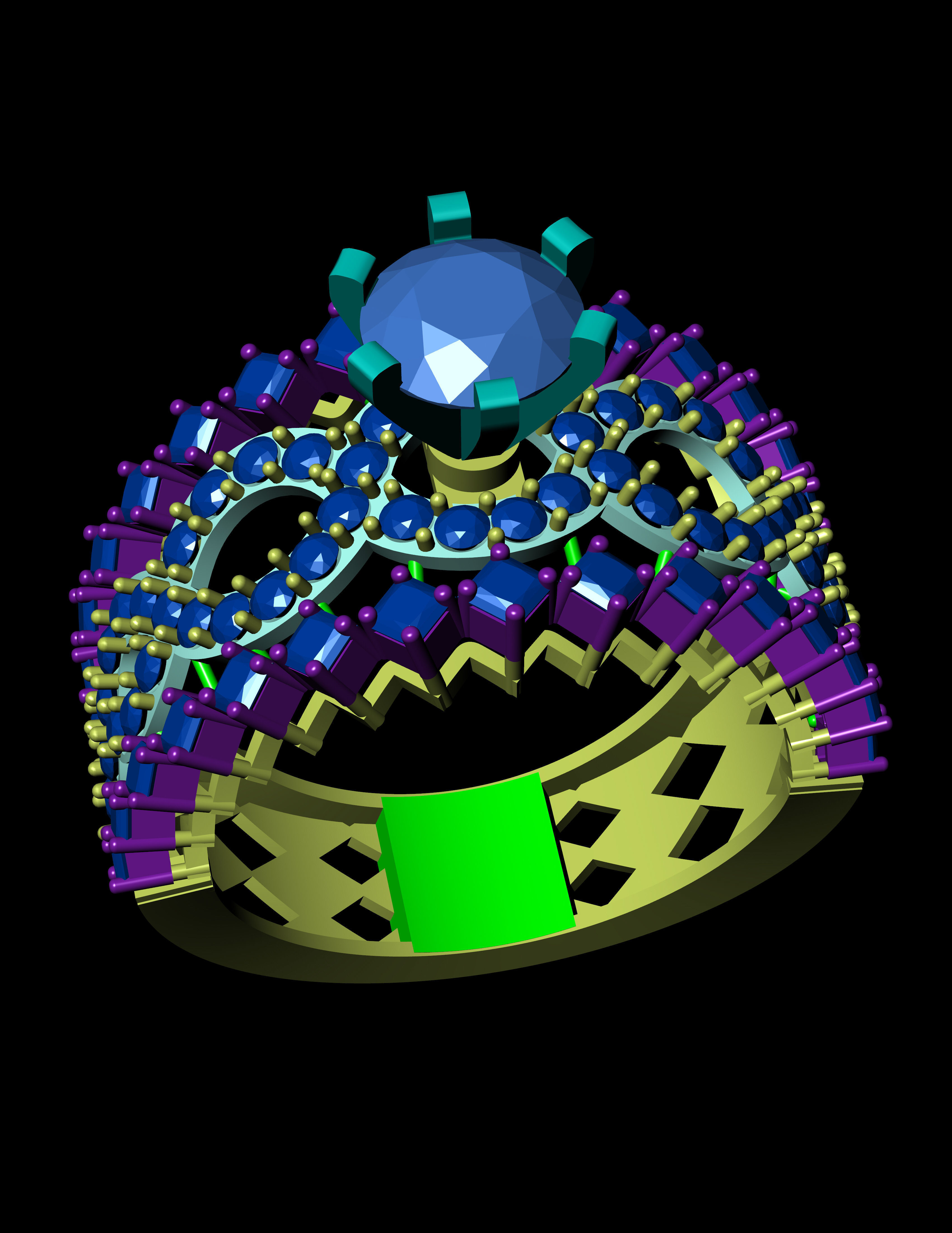 Diamond Solitaire Ring Jewellery for Women 3D print model 3D print model_7