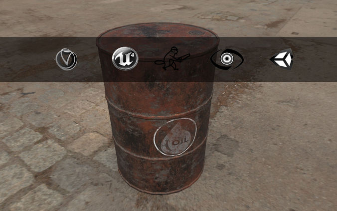 Rusty Barrel Oil Style Low-poly 3D model