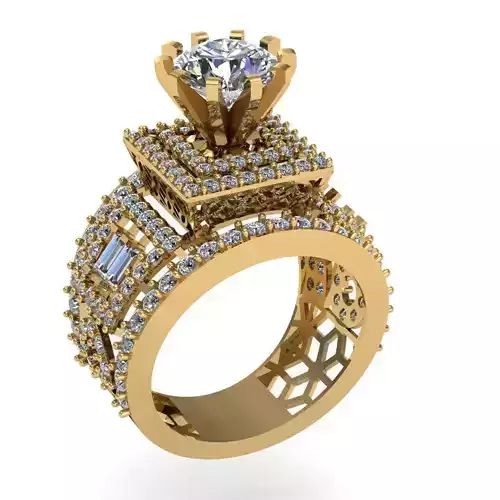 Diamond Solitaire Ring Jewellery for Women 3D print model