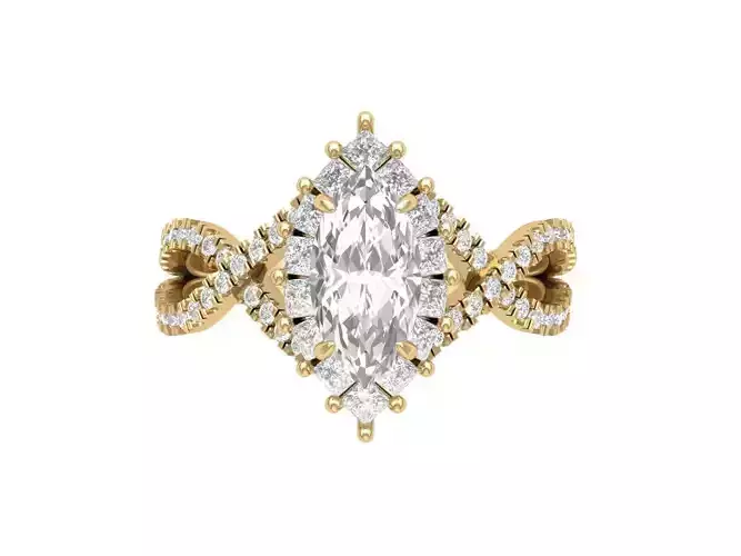 Marquise Art Deco Infinity Ring