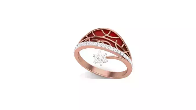 Flower on Valley High Jewelry Diamond Cocktail Ring 3dm stl obj 3D print model