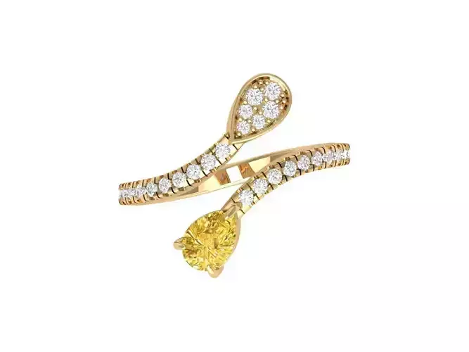  Pear 2 Stone Ring 3D print model