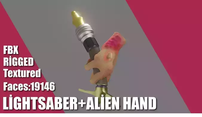 Lightsaber and Alien Hand rigged