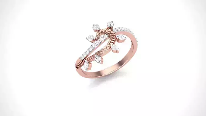 High Jewelry Diamond Cocktail Ring 3dm stl obj mtl glb gltf 3D print model