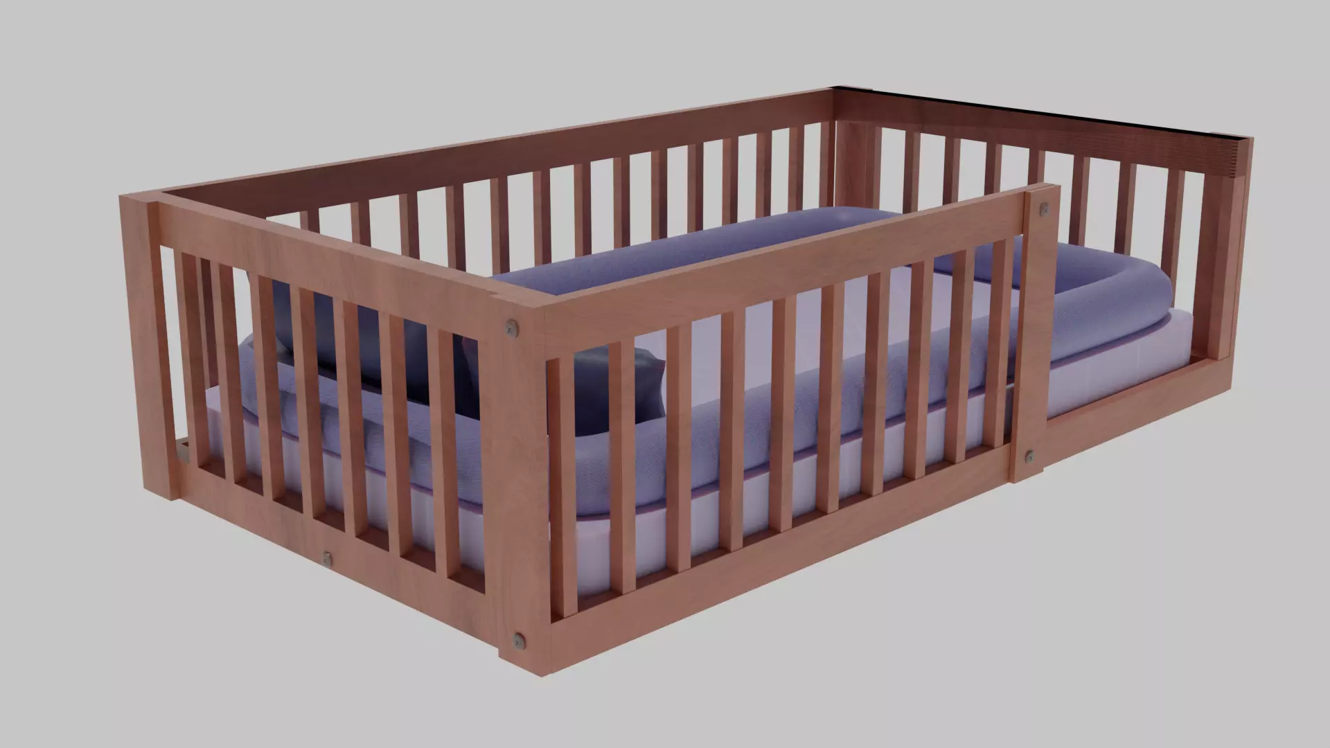 Toddler floor bed 3D model_0