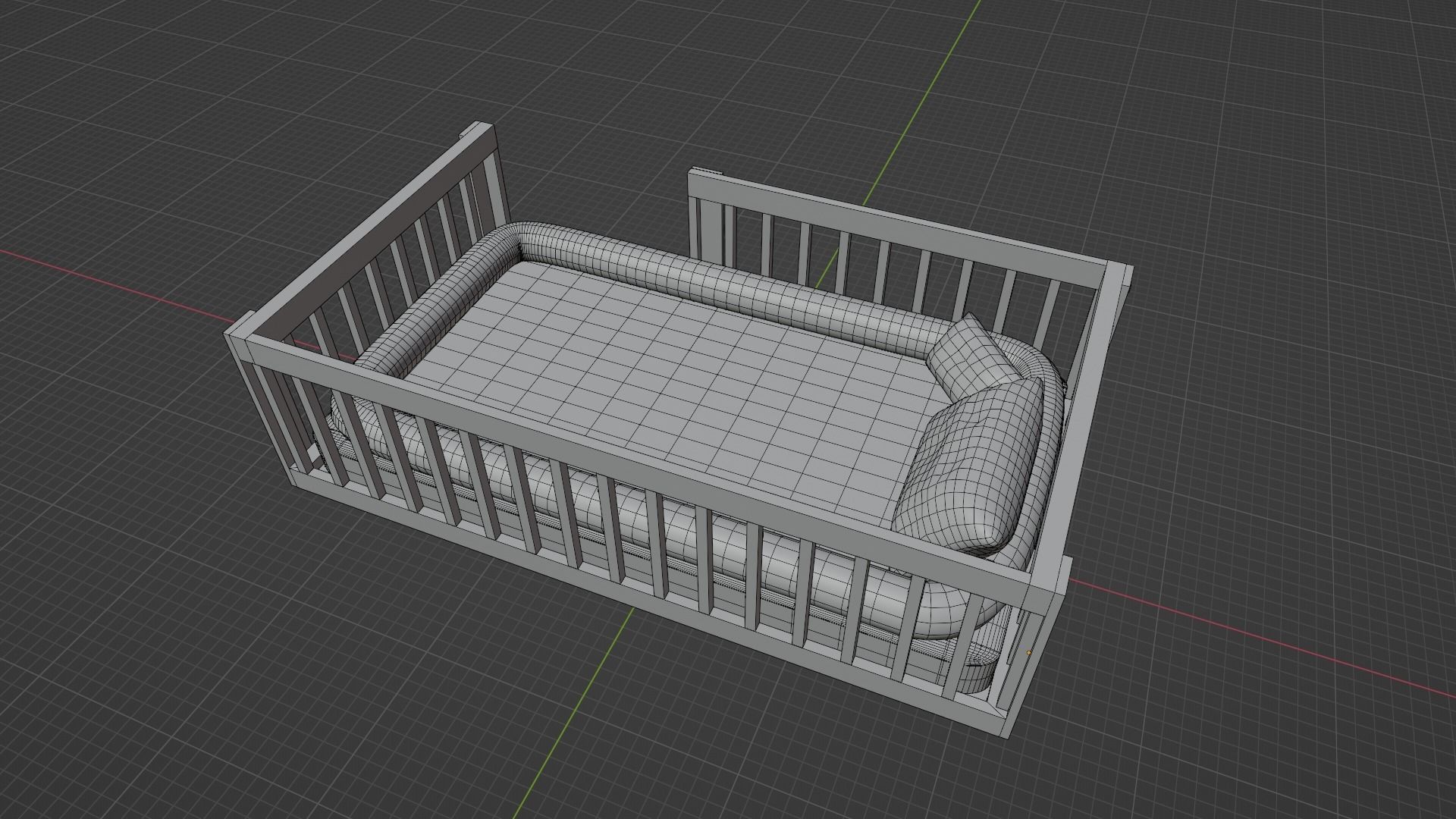Toddler floor bed 3D model_15