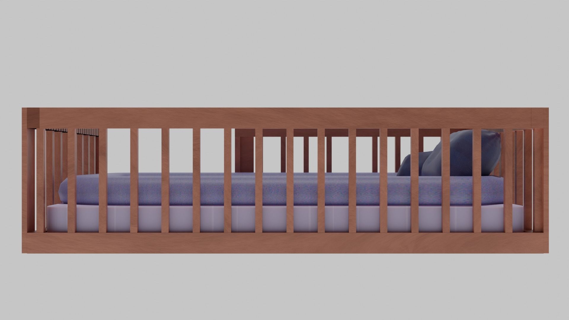 Toddler floor bed 3D model_11