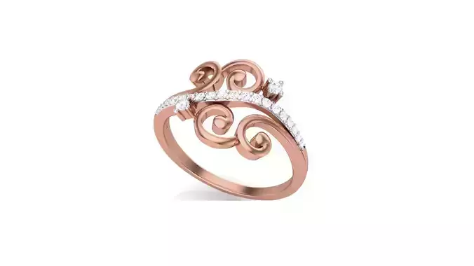 High Jewelry Diamond Cocktail Ring 3dm stl obj mtl glb gltf 3D print model