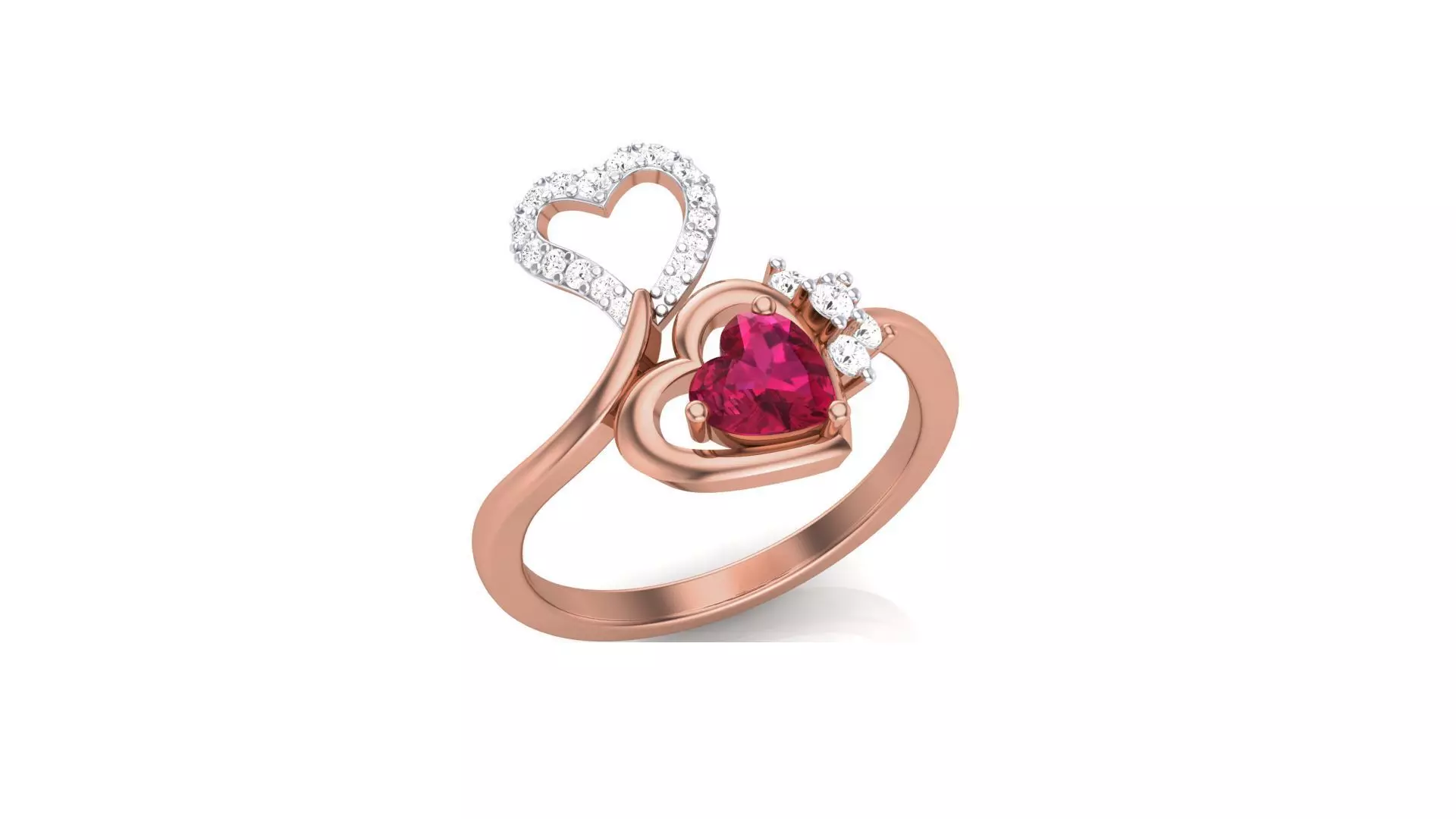 Heart Love Valentine High Jewelry Diamond Cocktail Ring 3dm stl 3D print model