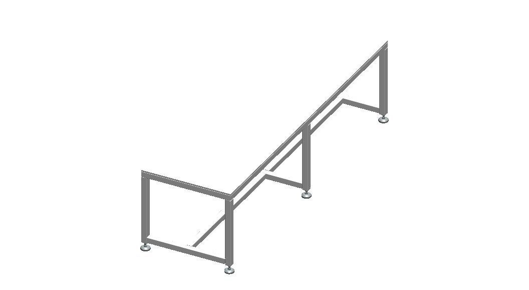 2000x600 Steel Work Table 3D model_17