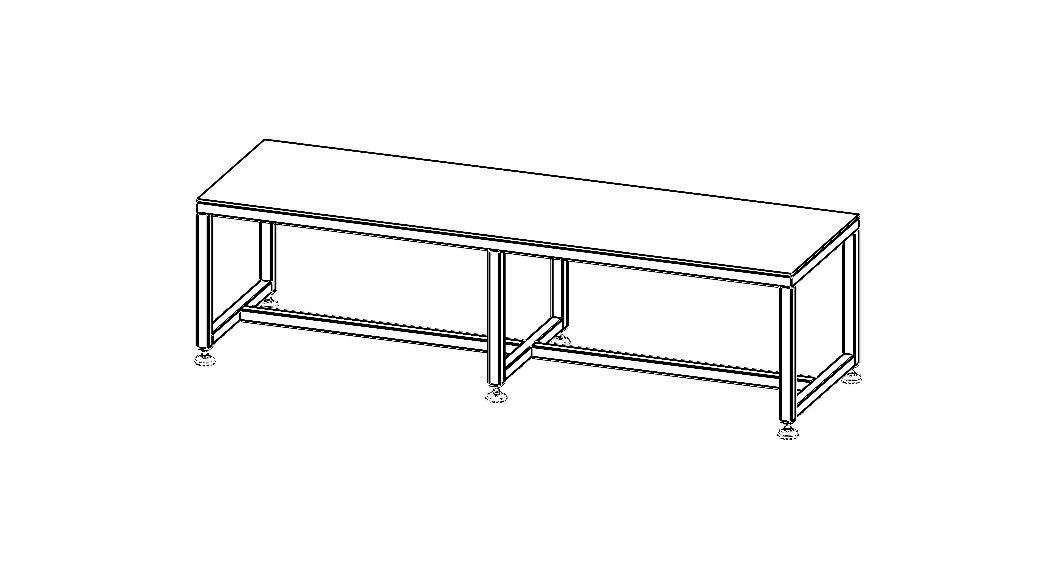 2000x600 Steel Work Table 3D model_38