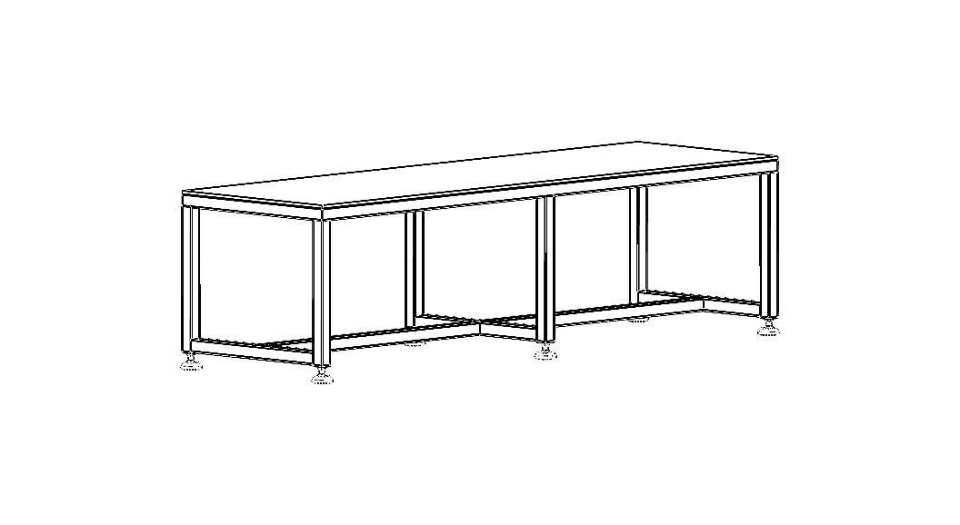 2000x600 Steel Work Table 3D model_18