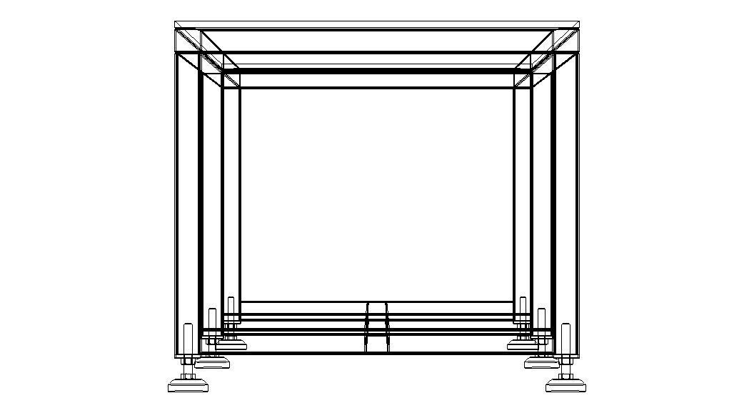 2000x600 Steel Work Table 3D model_24