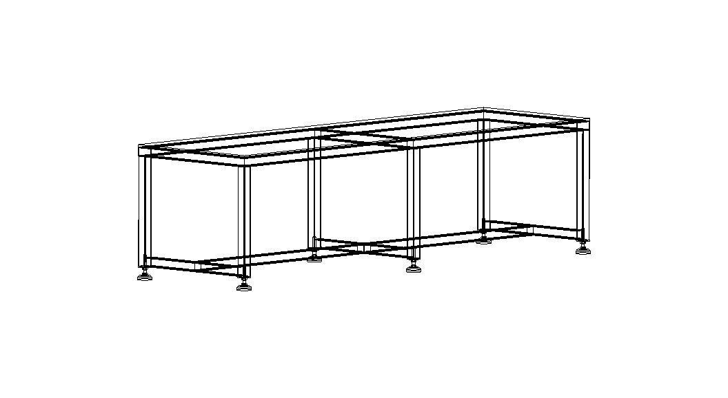 2000x600 Steel Work Table 3D model_20