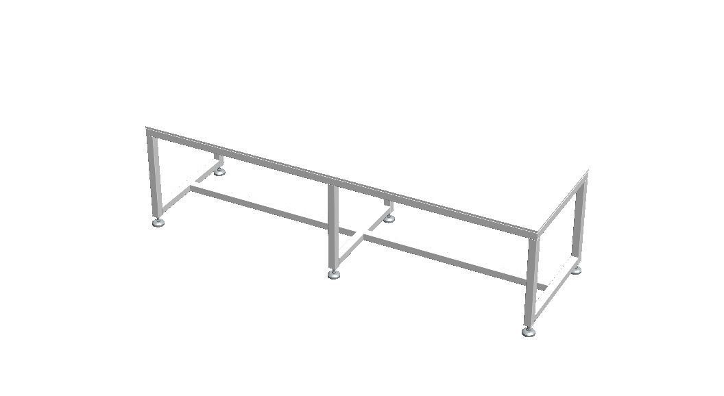 2000x600 Steel Work Table 3D model_5