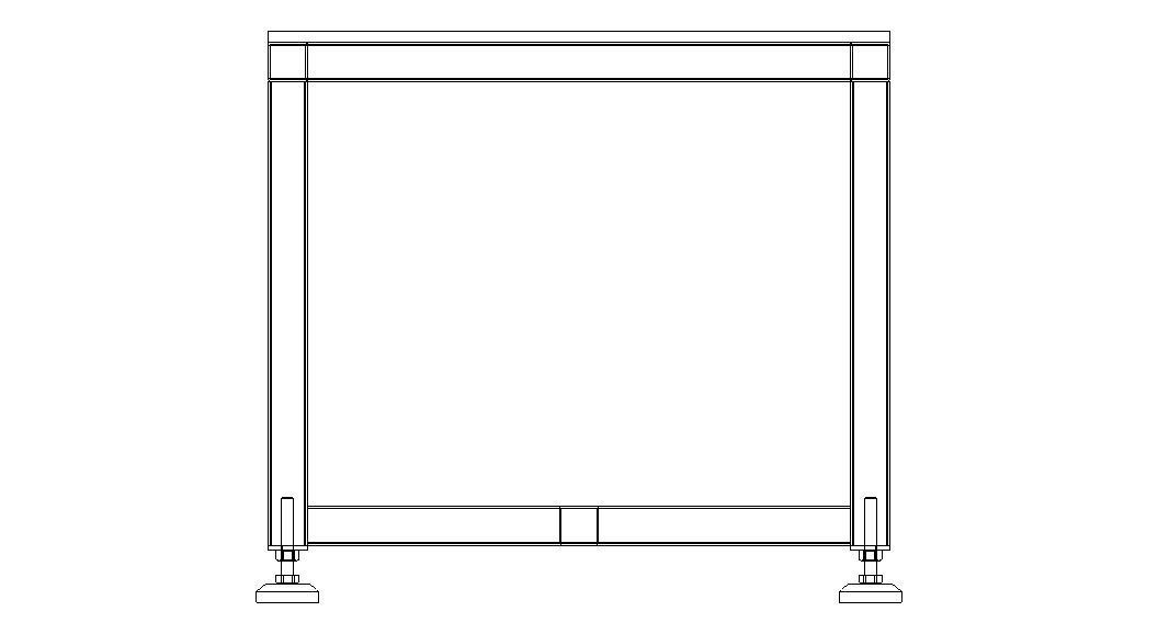 2000x600 Steel Work Table 3D model_28