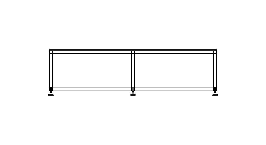 2000x600 Steel Work Table 3D model_12