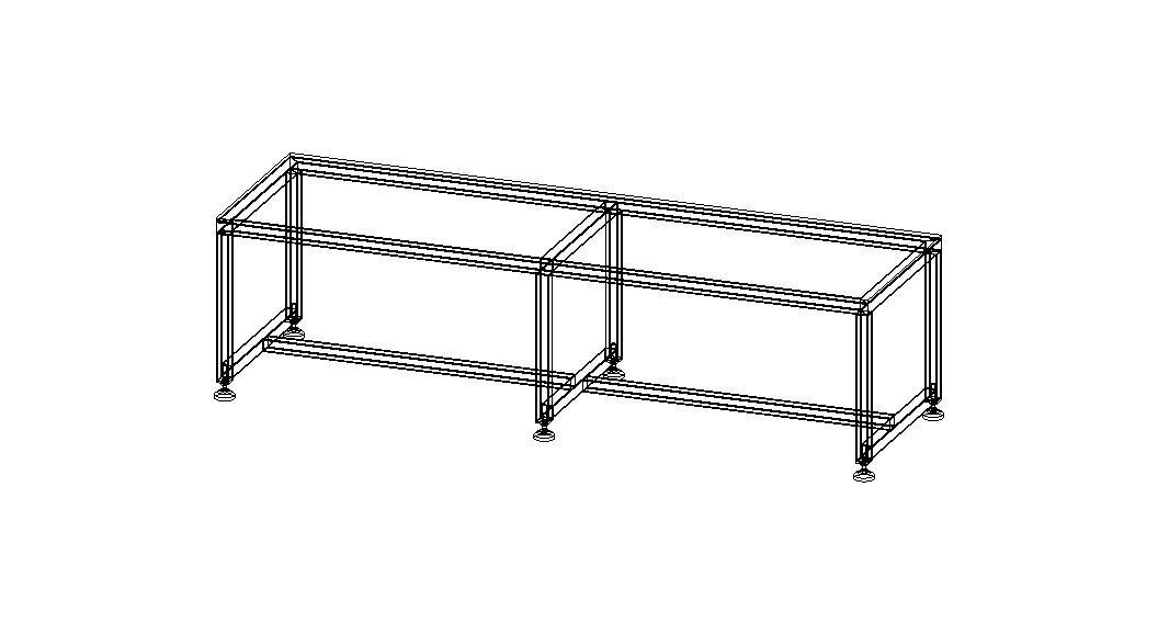 2000x600 Steel Work Table 3D model_40