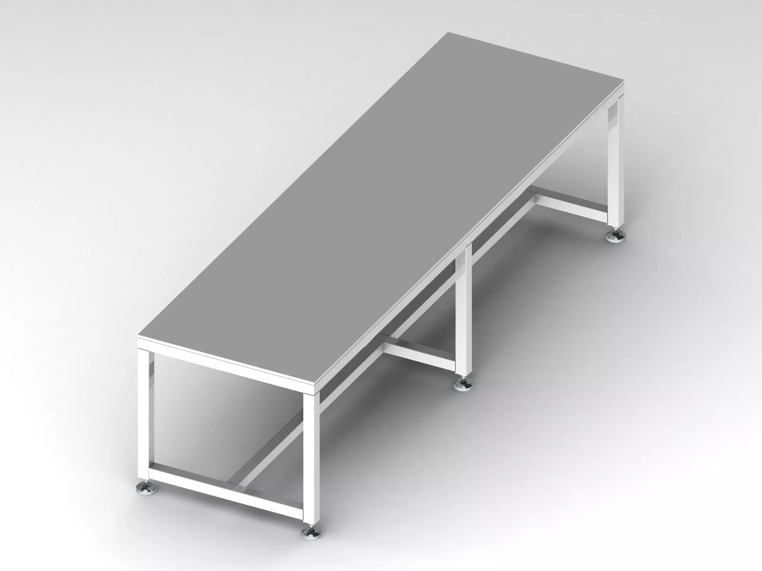 2000x600 Steel Work Table 3D model_0