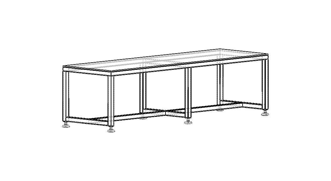 2000x600 Steel Work Table 3D model_19