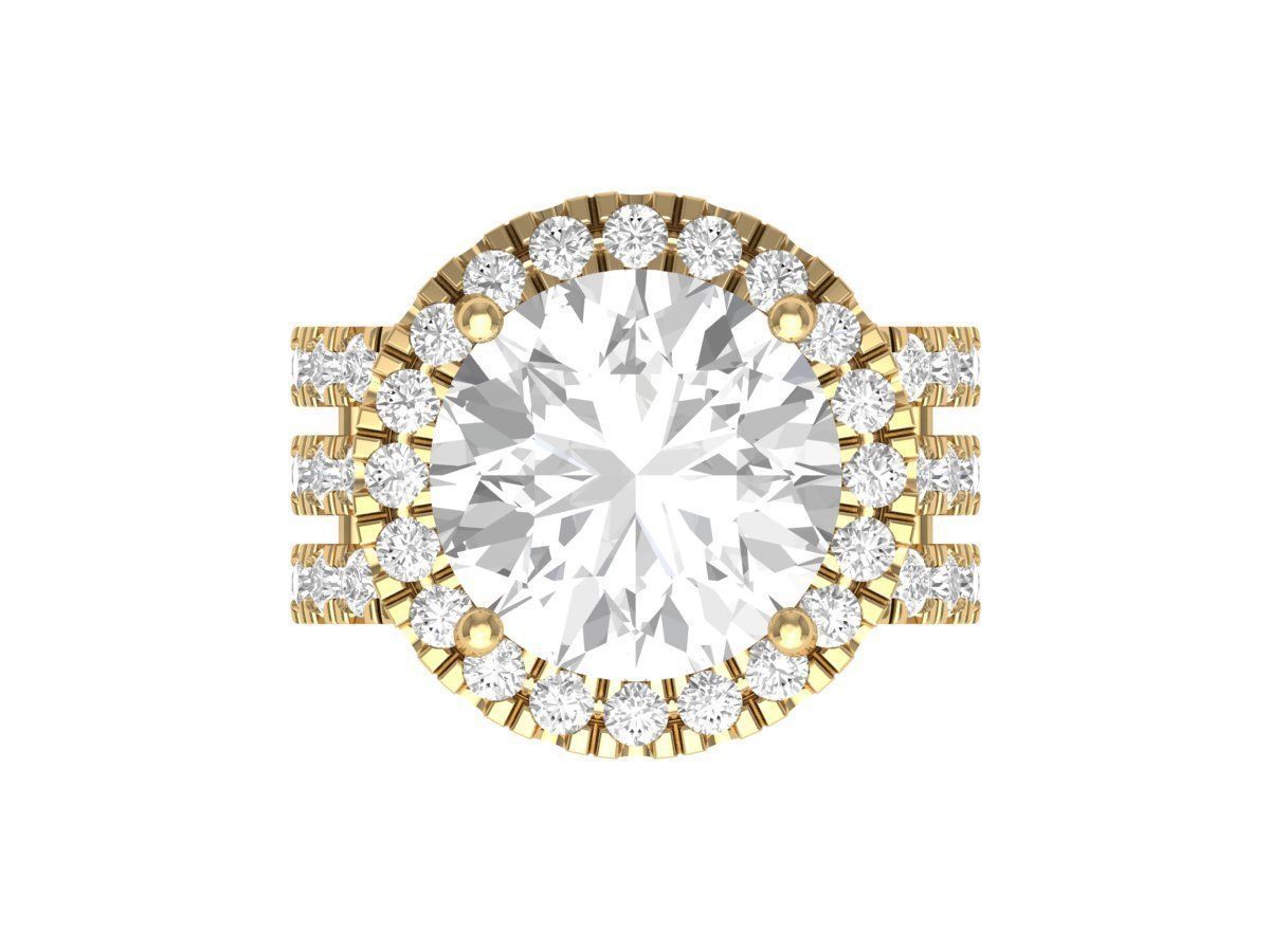 Solitaire Engagement Art Deco Ring 3D print model_1