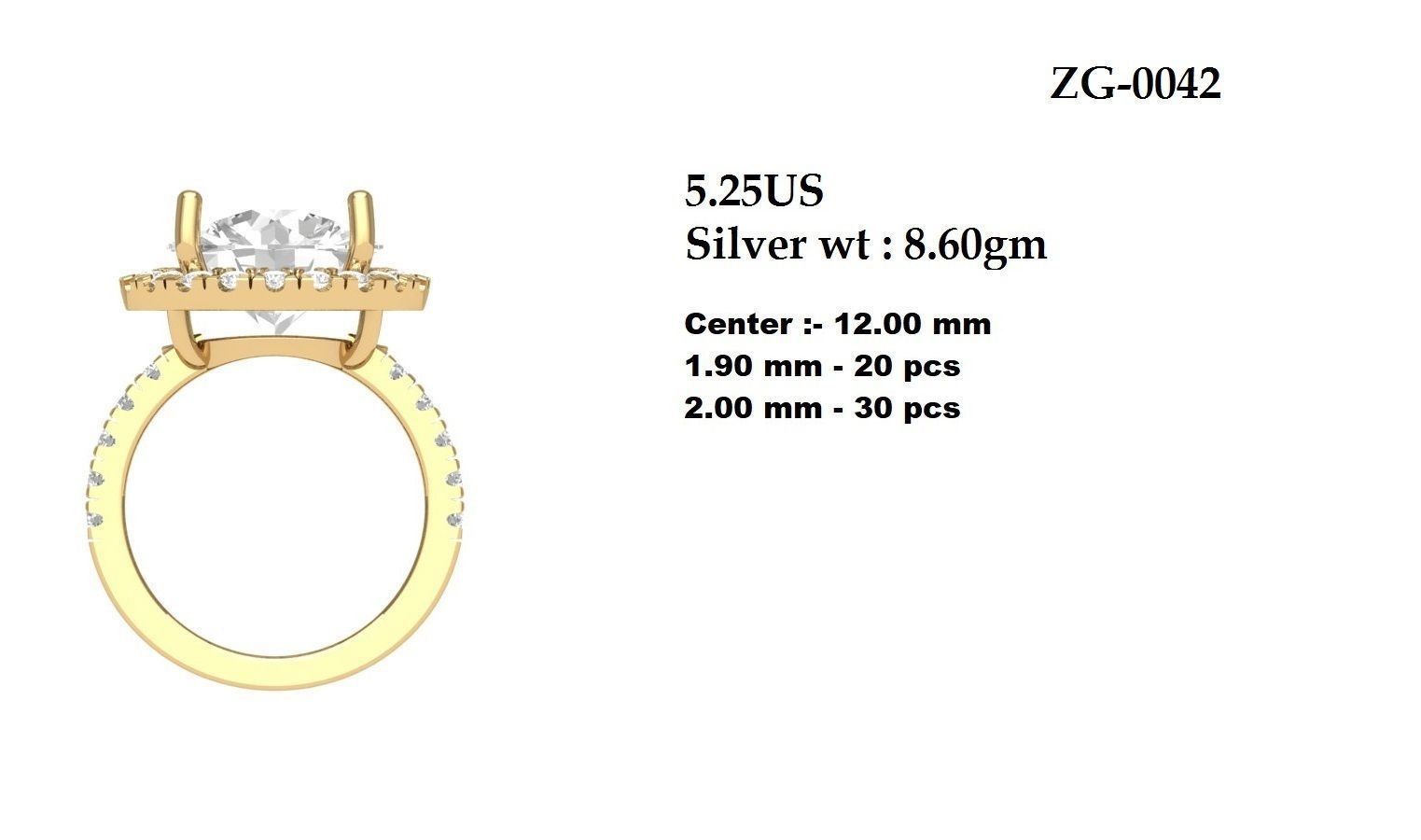 Solitaire Engagement Art Deco Ring 3D print model_5