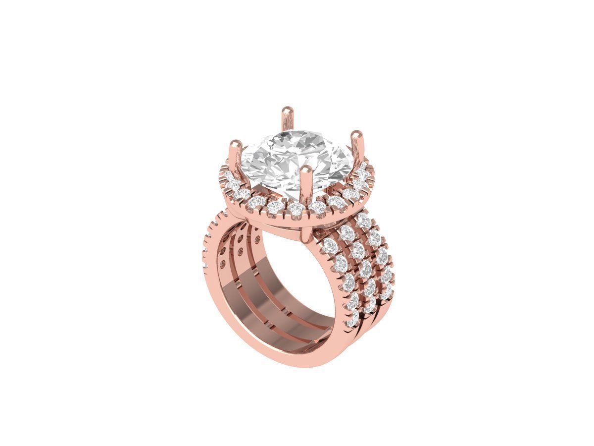 Solitaire Engagement Art Deco Ring 3D print model_2