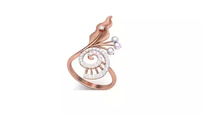 Flower High Jewelry Diamond Cocktail Ring 3dm stl obj mtl glb 3D print model