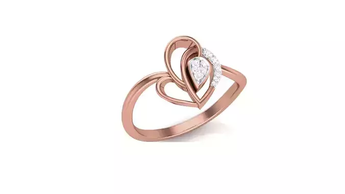 Heart Love valentine High Jewelry Diamond Cocktail Ring 3dm stl  3D print model
