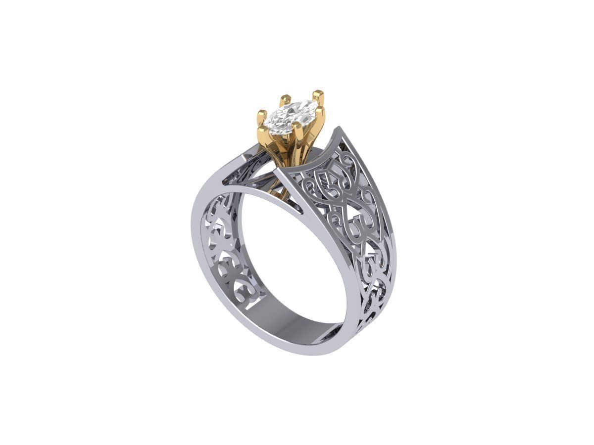 Wedding Ring 3D print model_3