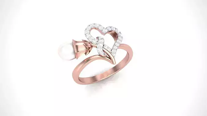 Heart Love Valentine High Jewelry Diamond Cocktail Ring 3dm stl 3D print model