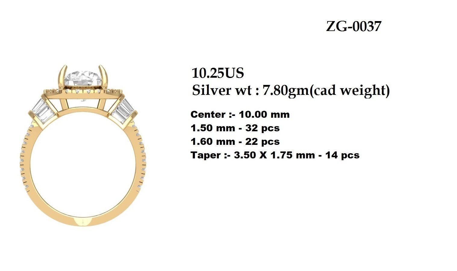 Solitaire Engagement Art Deco Ring 3D print model_5