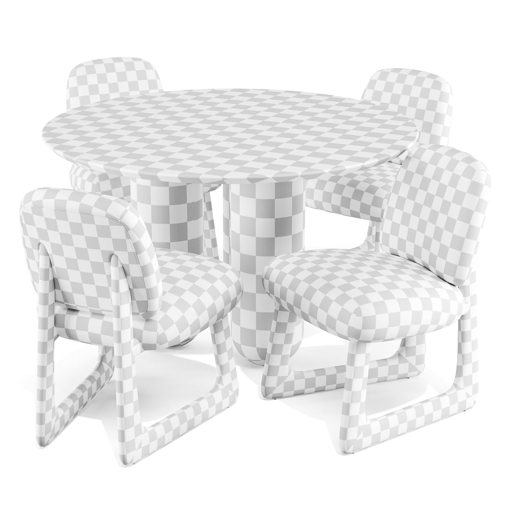 Pietro Franceschini and CB2 Bling Bling Table and Pula Chairs 3D model_3