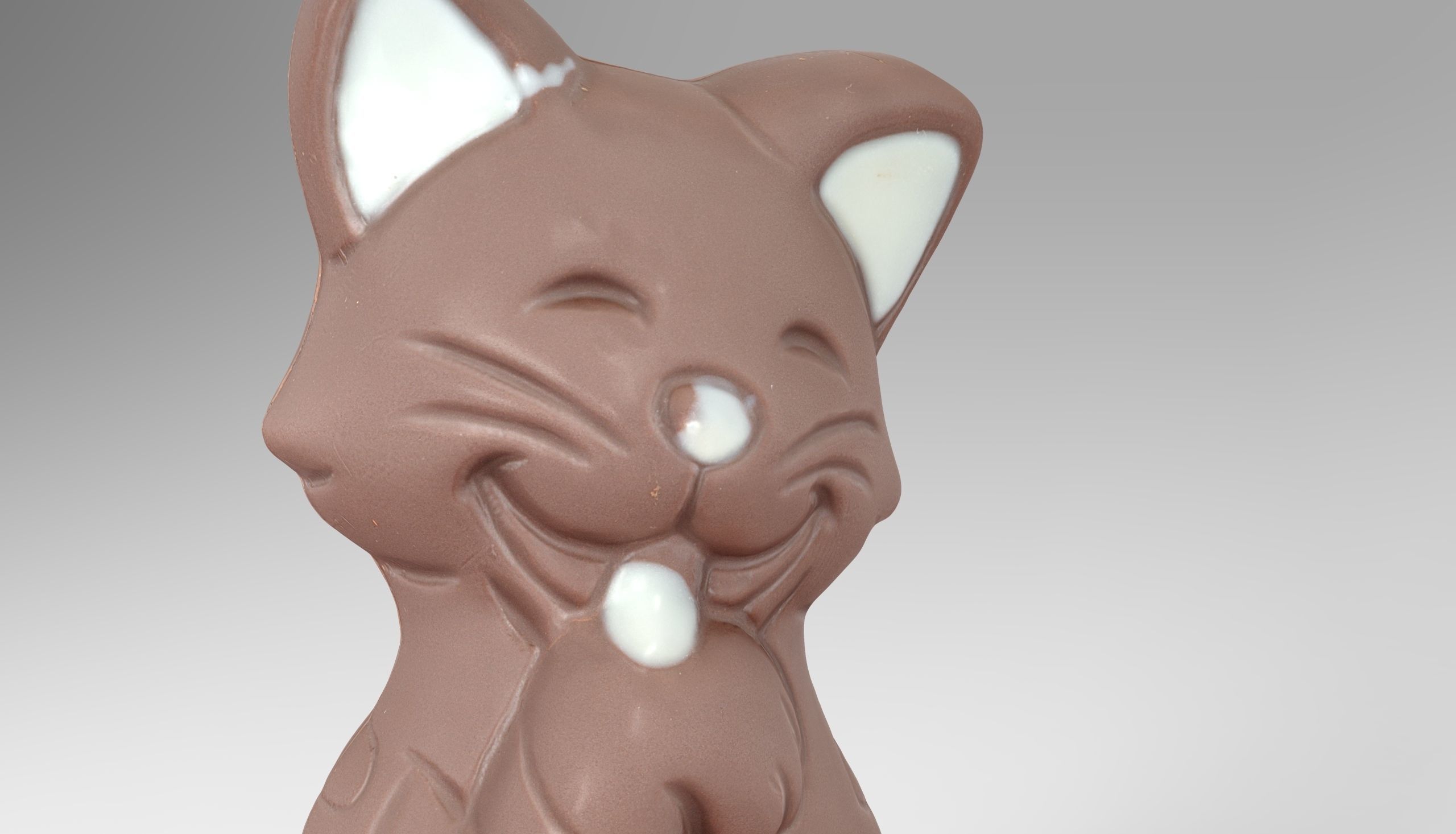 Chocolate Cat Low-poly 3D model_2