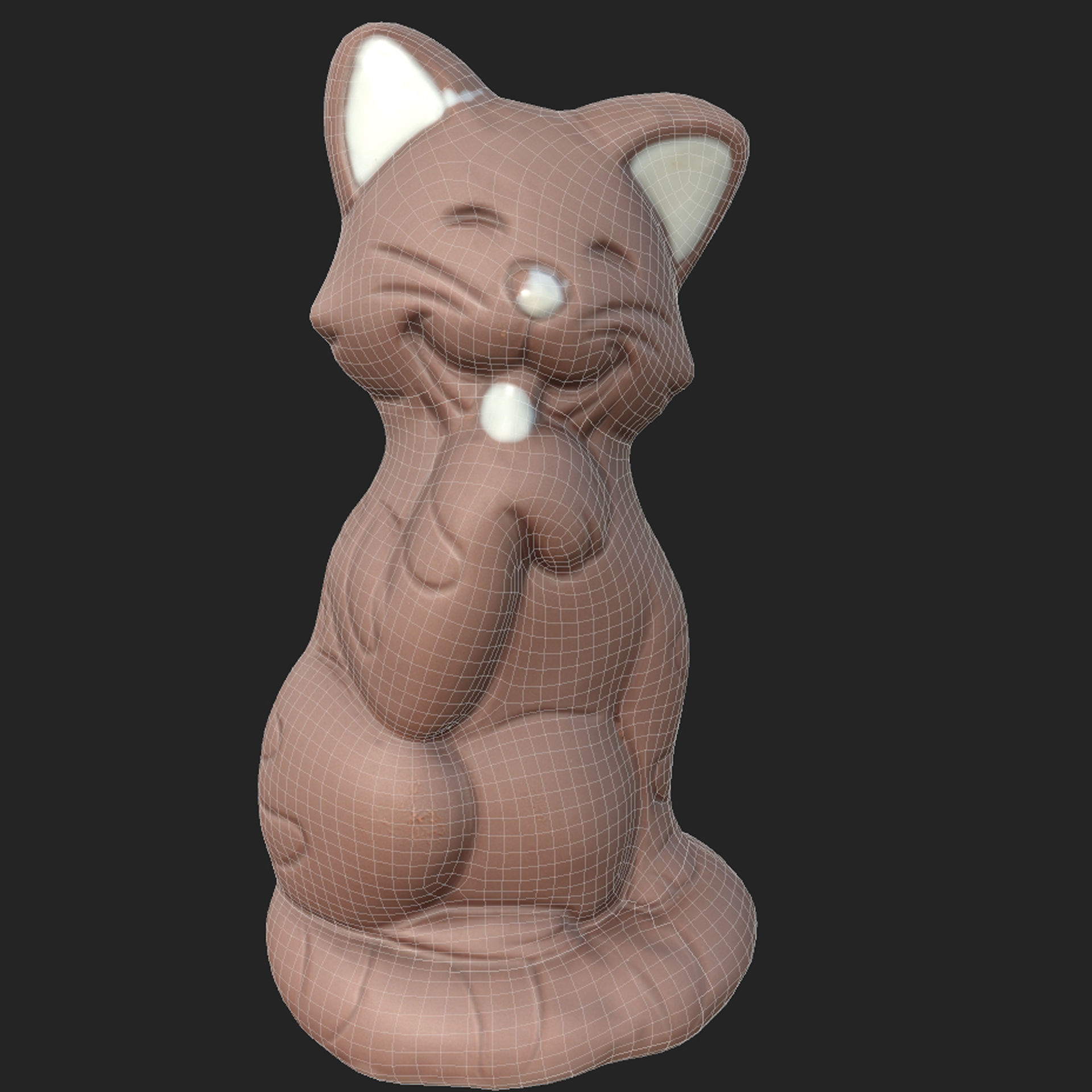 Chocolate Cat Low-poly 3D model_7