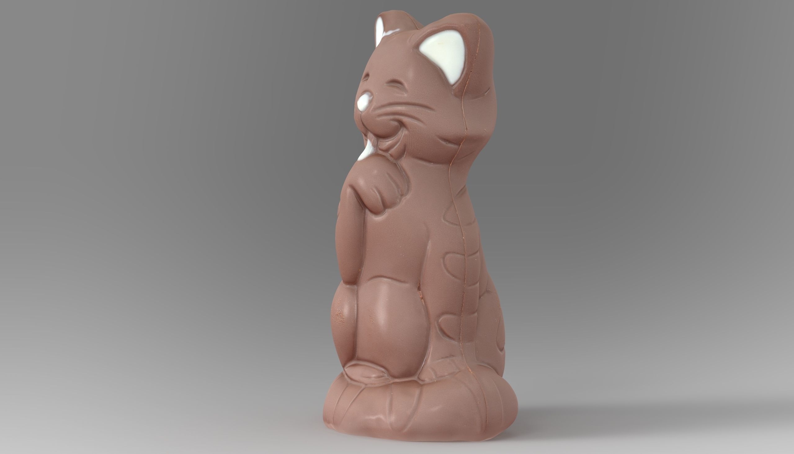Chocolate Cat Low-poly 3D model_5