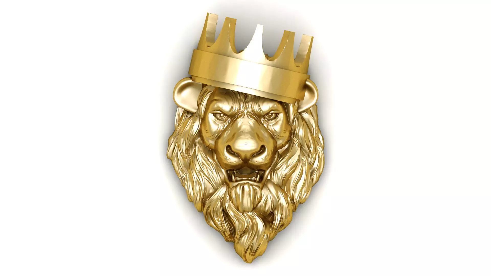 Crown Lion Pendant 3D print model_0