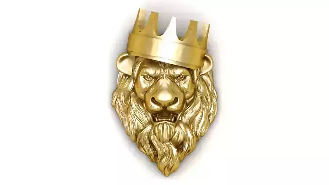 Crown Lion Pendant 3D print model