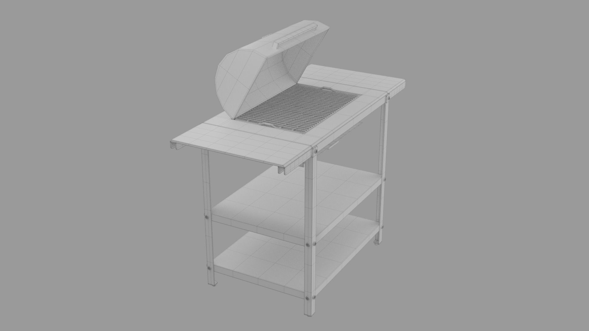 Barbecue Machine Low-poly 3D model_7