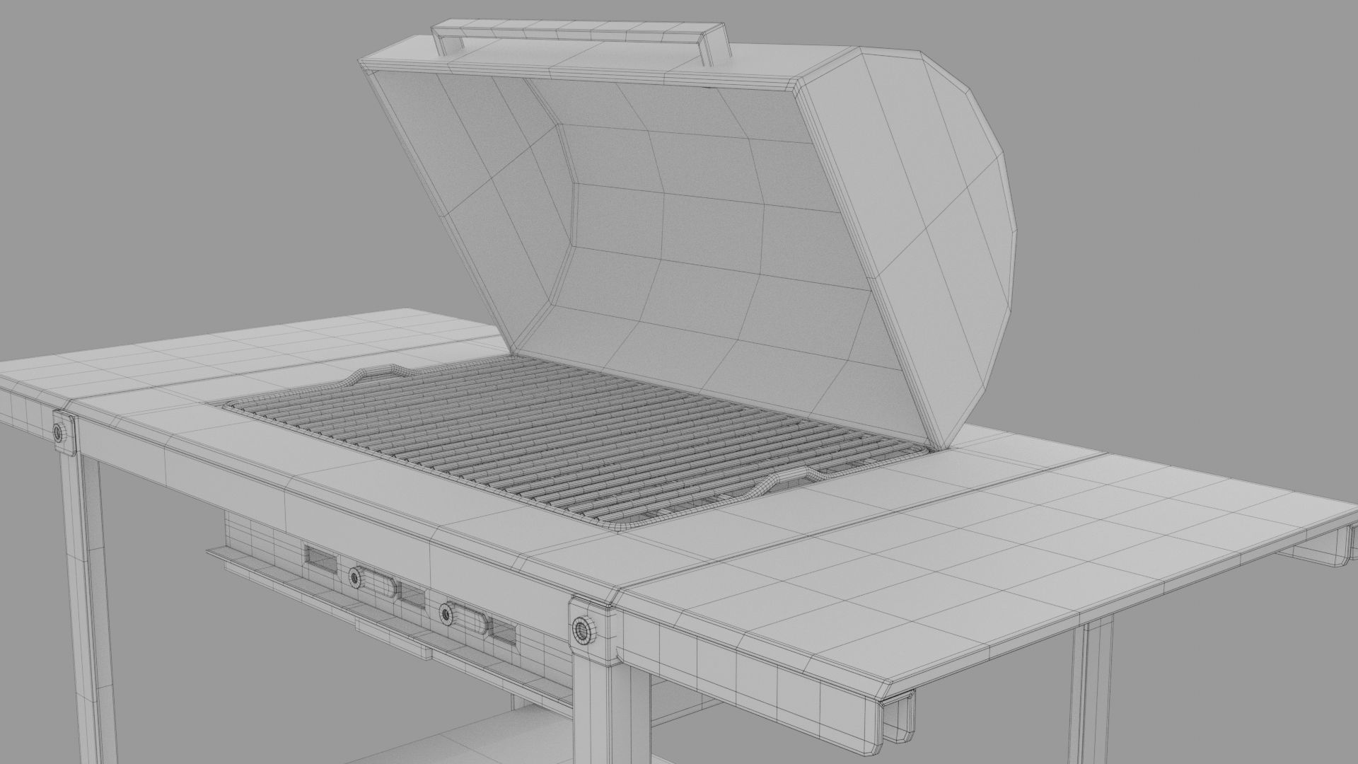 Barbecue Machine Low-poly 3D model_8
