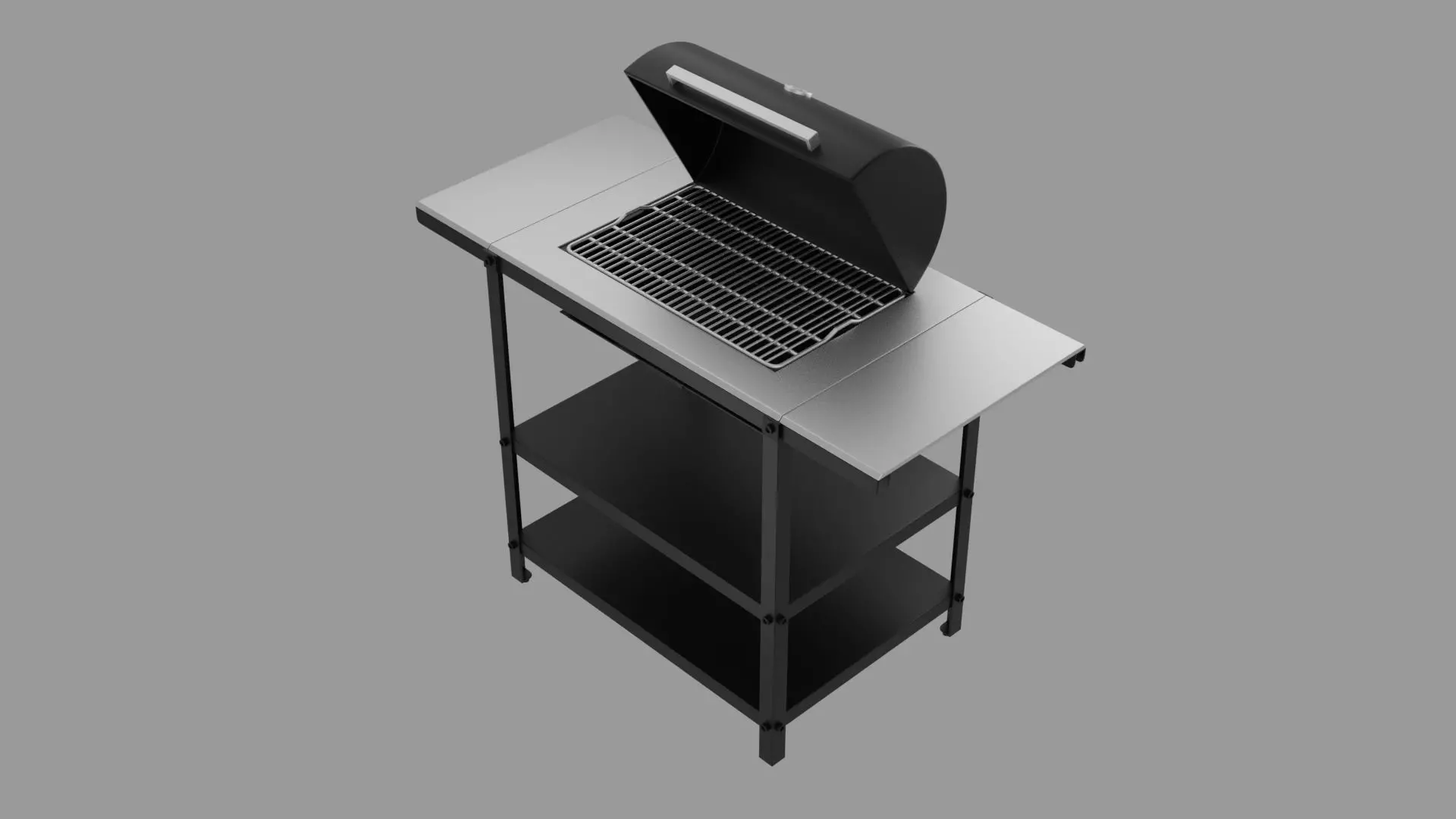 Barbecue Machine Low-poly 3D model_0
