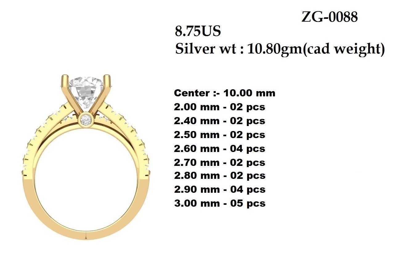  Solitair Ring Bridal Set 3D print model_5