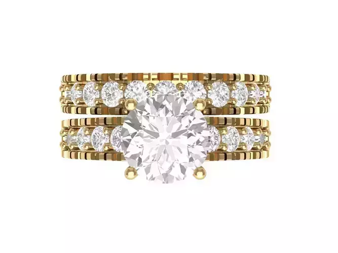  Solitair Ring Bridal Set 3D print model